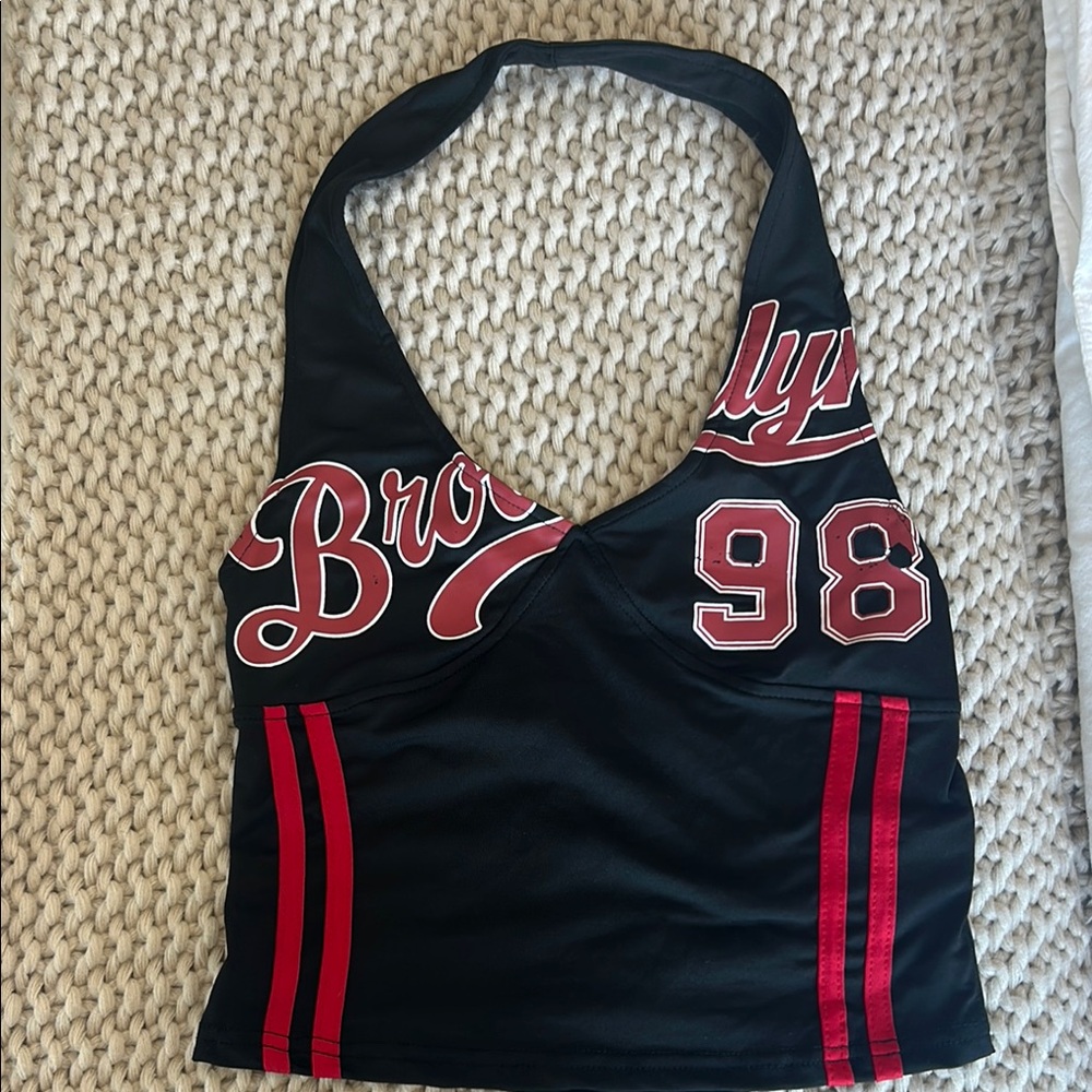 SHEIN Black and Red Crop Top